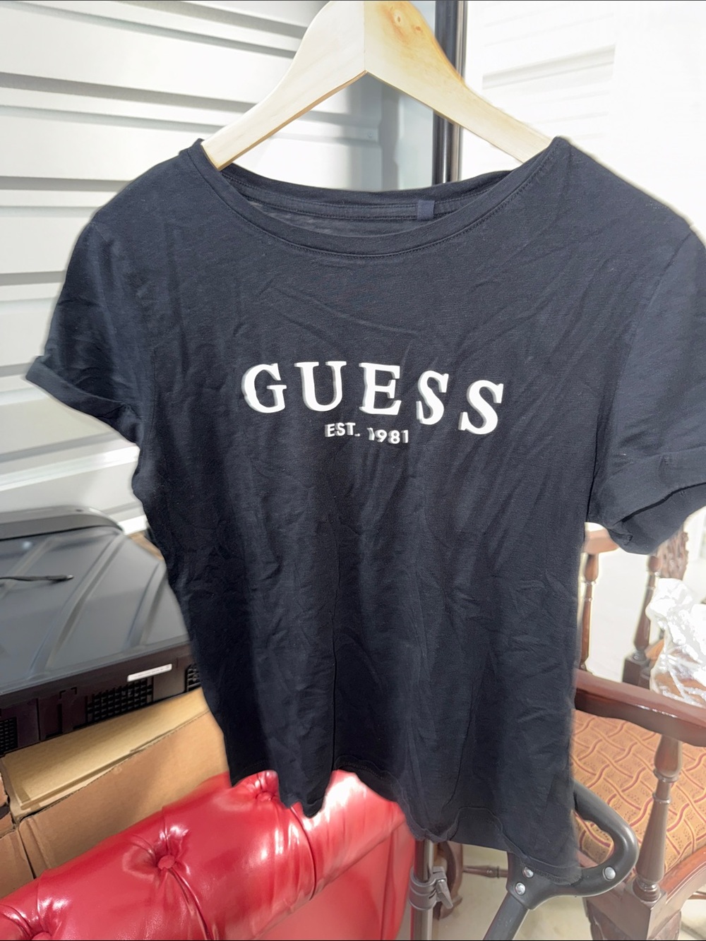 GUESS Black Short Sleeve Logo Tee